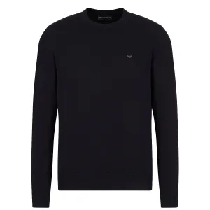 Emporio Armani - Crew Neck Eagle Logo Jumper in Dark Navy